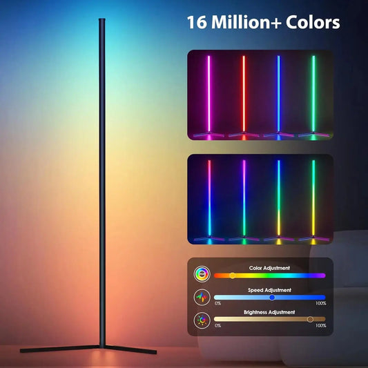 1PC Corner Floor Lamp, Smart RGB LED corner lights with Remote and App control, for Living RoomBedroom Playroom ,Easy to Install CHEN YAN LIGHT Store