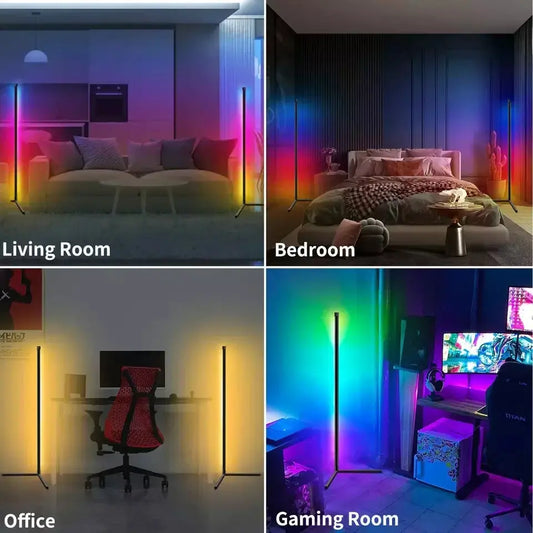 1PC Corner Floor Lamp, Smart RGB LED corner lights with Remote and App control, for Living RoomBedroom Playroom ,Easy to Install CHEN YAN LIGHT Store