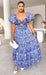 Bretta Maxi Dress - Blue Print Aussiehomedecor