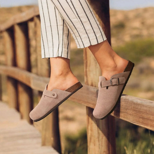 CrestaWalk™ Cork Arch-Support Mules – Unisex Suede Clogs for Comfort & Style Cresta Official Store