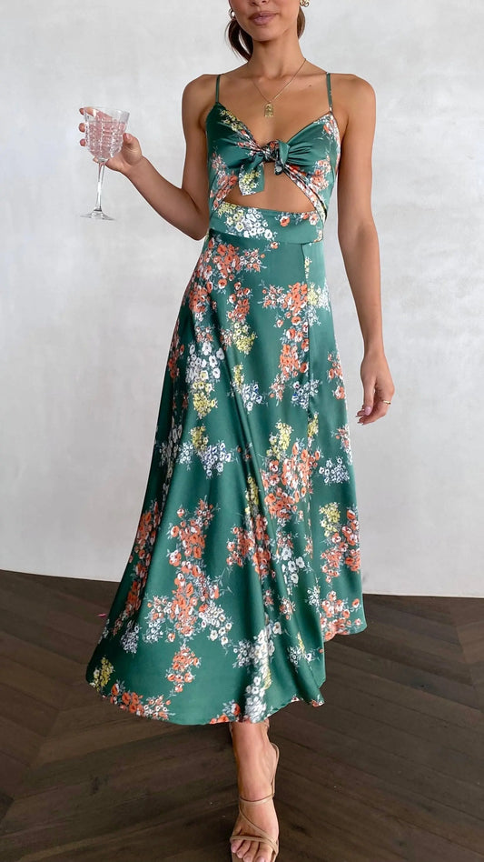 Dreamers Midi Dress - Green Floral Aussiehomedecpr