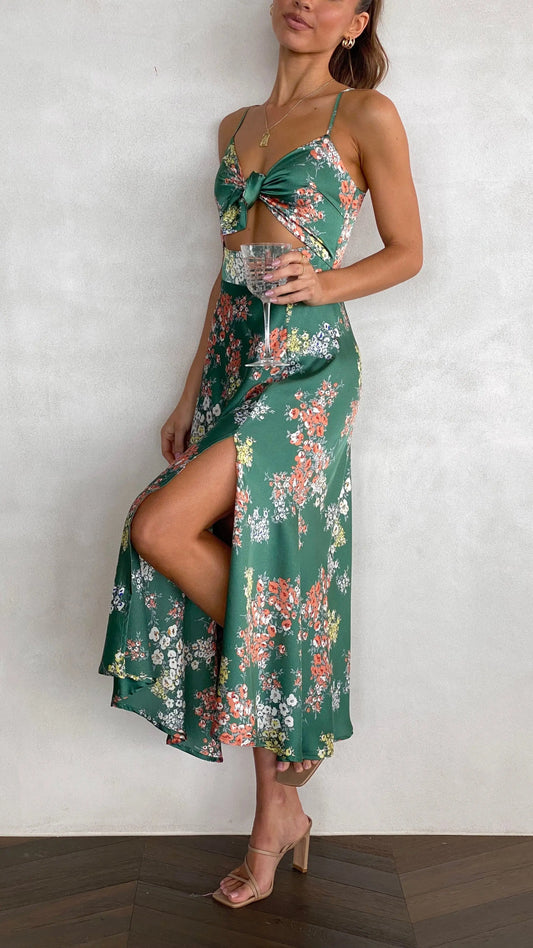 Dreamers Midi Dress - Green Floral Aussiehomedecpr