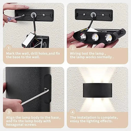 DuoGlow LED Wall Sconce – Modern Up & Down Indoor/Outdoor Light KICAAO Wall Light Store