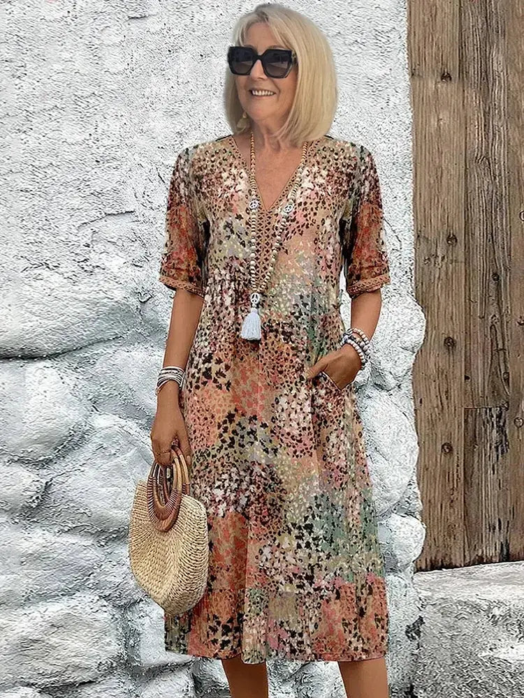 Harper™ | Elegant Floral Midi Dress Elle Melbourne