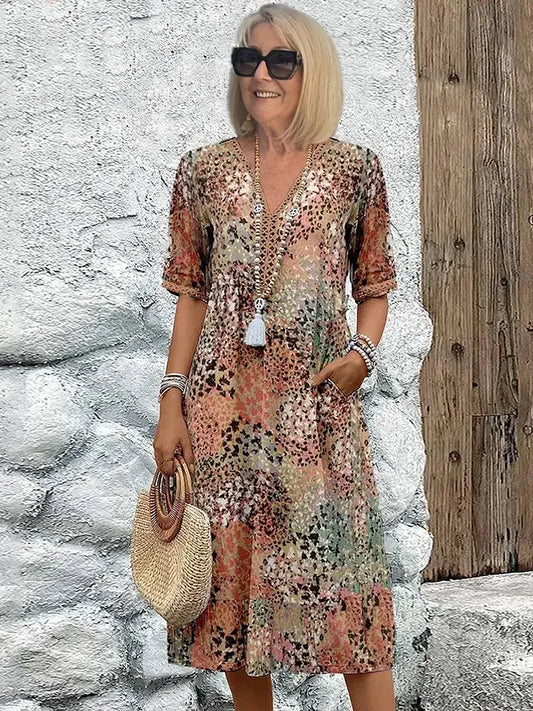 Harper™ | Elegant Floral Midi Dress Elle Melbourne