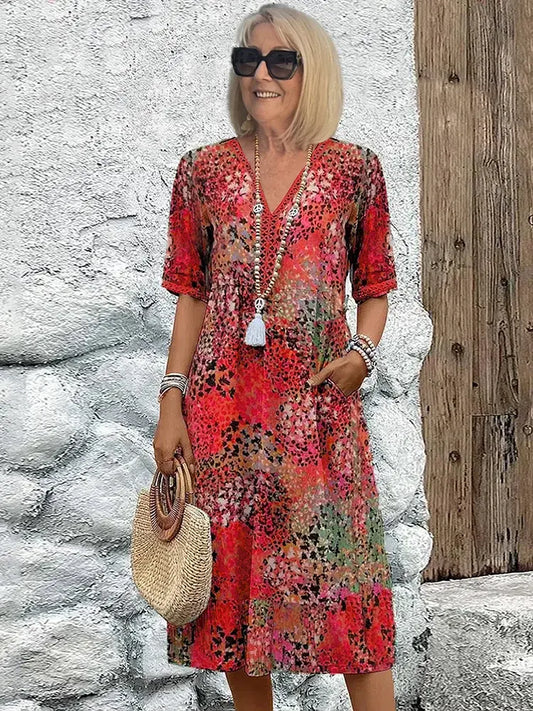 Harper™ | Elegant Floral Midi Dress Elle Melbourne