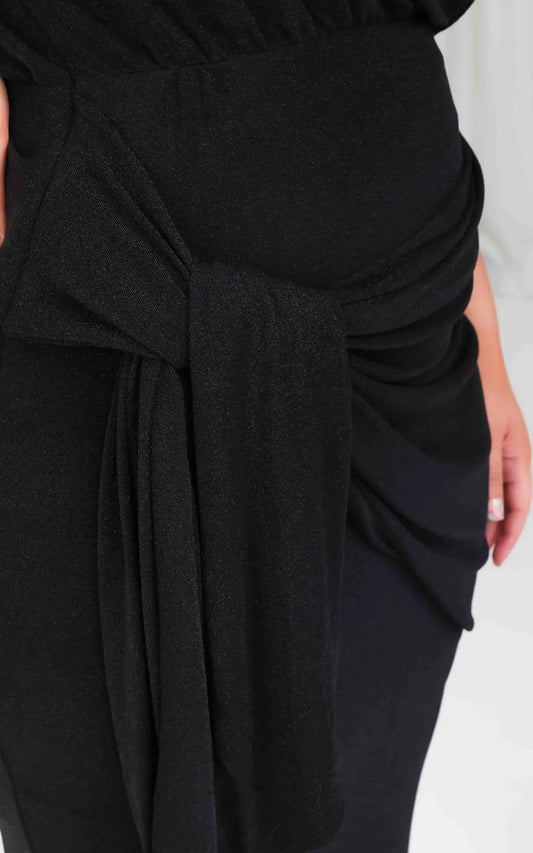 Kompre Midi Dress - Black Metallic Aussiehomedecor