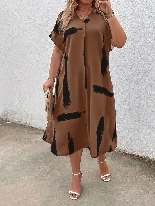 Lauren | Chic Plus Size Midi Dress Velvet Lane Boutique