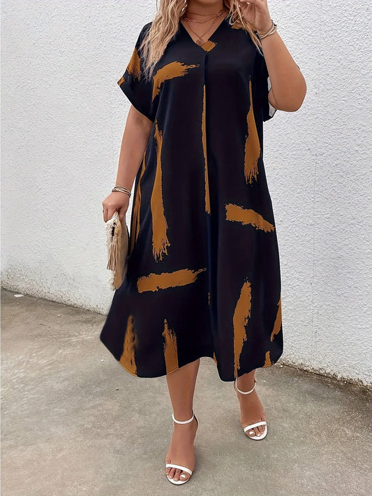 Lauren | Chic Plus Size Midi Dress Velvet Lane Boutique