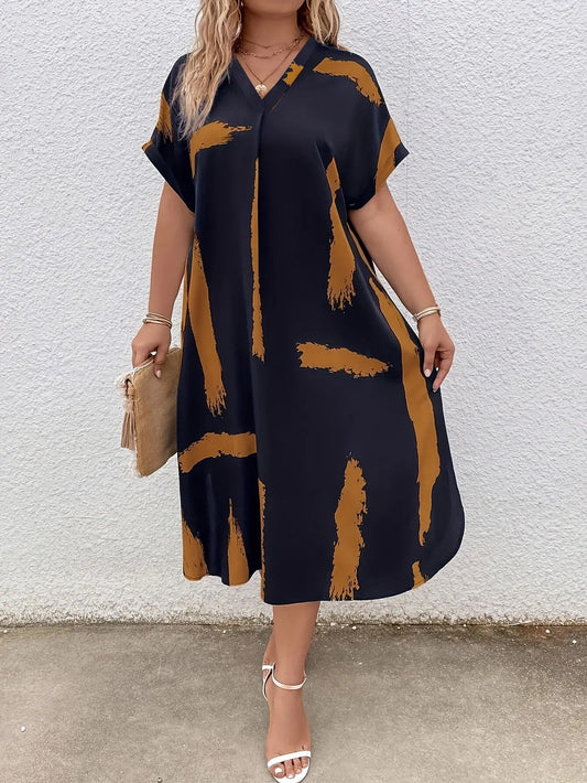 Lauren | Chic Plus Size Midi Dress Velvet Lane Boutique