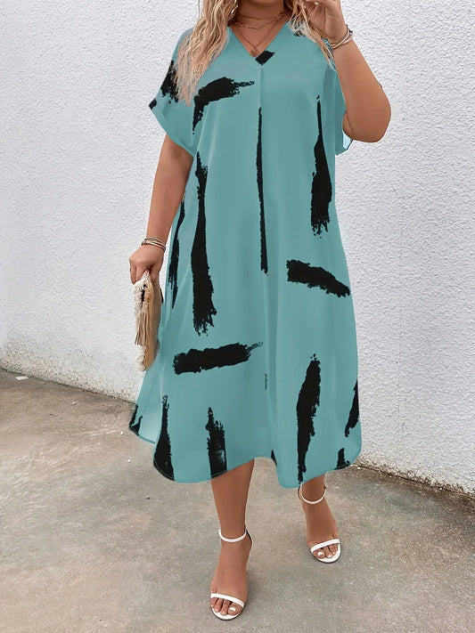 Lauren | Chic Plus Size Midi Dress Velvet Lane Boutique