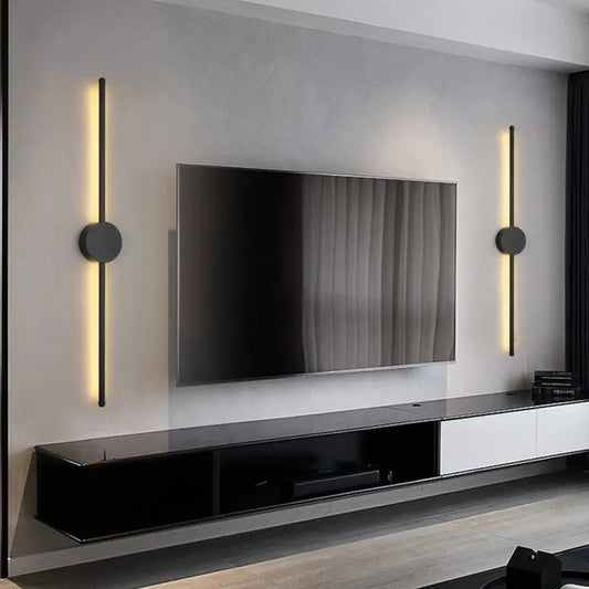 LinéaLux Modern Black I-Shaped LED Wall Light – Sleek Interior Lighting FRPY Lighting Store Store