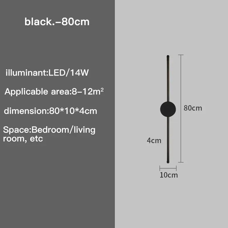 LinéaLux Modern Black I-Shaped LED Wall Light – Sleek Interior Lighting FRPY Lighting Store Store