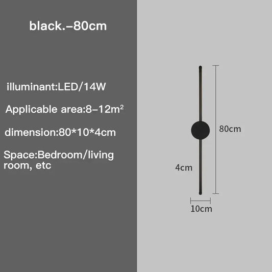 LinéaLux Modern Black I-Shaped LED Wall Light – Sleek Interior Lighting FRPY Lighting Store Store