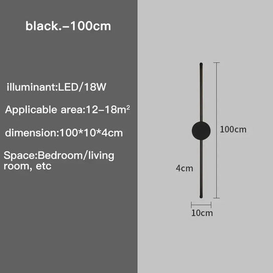 LinéaLux Modern Black I-Shaped LED Wall Light – Sleek Interior Lighting FRPY Lighting Store Store