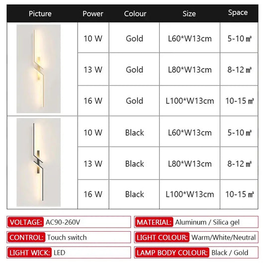 LumaStrip™ Minimalist LED Wall Lamp–  Long Light for Bedroom & Living Room Aussiehomedecor