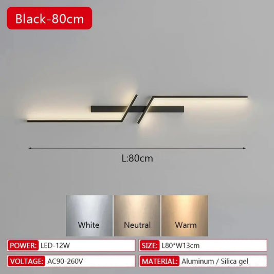 LumaStrip™ Minimalist LED Wall Lamp–  Long Light for Bedroom & Living Room Aussiehomedecor