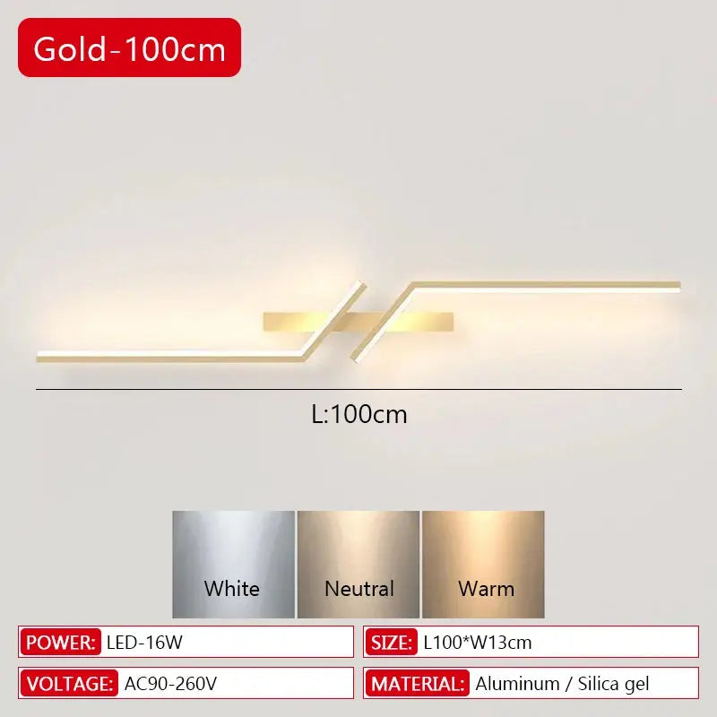 LumaStrip™ Minimalist LED Wall Lamp–  Long Light for Bedroom & Living Room Aussiehomedecor