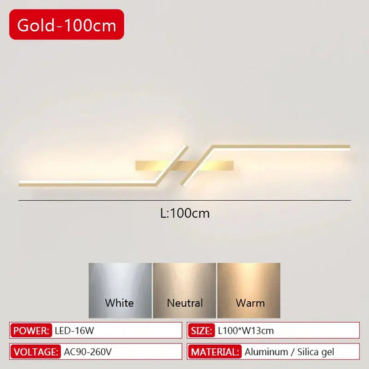 LumaStrip™ Minimalist LED Wall Lamp–  Long Light for Bedroom & Living Room Aussiehomedecor