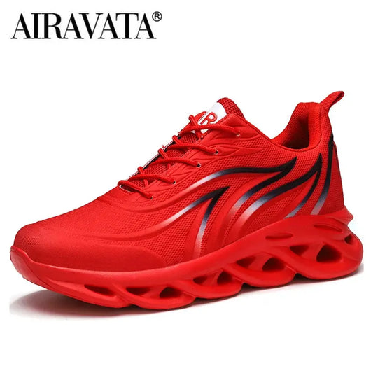 Men's Cushioned Running Shoes - Flame Printed Flying Weave Sports Sneakers AIRAVATA YCX Store