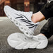 Men's Cushioned Running Shoes - Flame Printed Flying Weave Sports Sneakers AIRAVATA YCX Store
