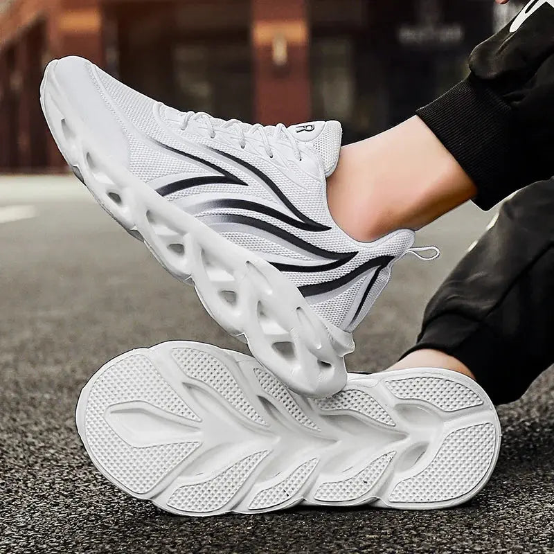 Men's Cushioned Running Shoes - Flame Printed Flying Weave Sports Sneakers AIRAVATA YCX Store
