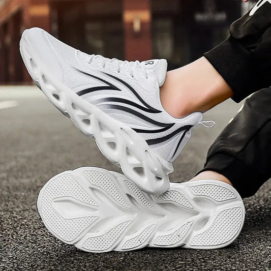 Men's Cushioned Running Shoes - Flame Printed Flying Weave Sports Sneakers AIRAVATA YCX Store