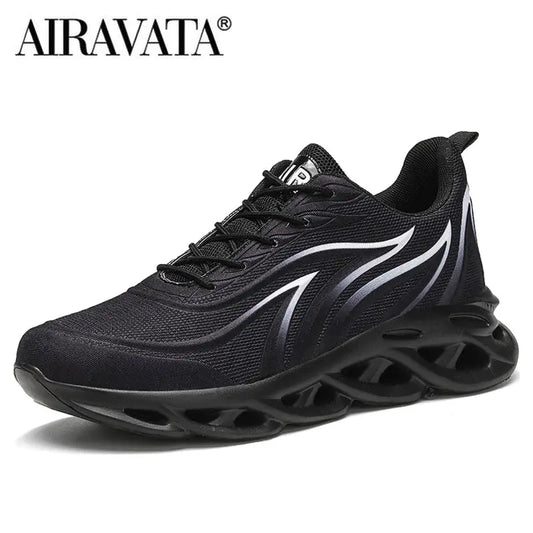 Men's Cushioned Running Shoes - Flame Printed Flying Weave Sports Sneakers AIRAVATA YCX Store