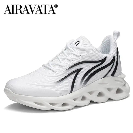 Men's Cushioned Running Shoes - Flame Printed Flying Weave Sports Sneakers AIRAVATA YCX Store