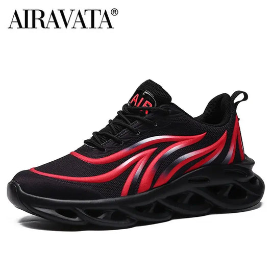 Men's Cushioned Running Shoes - Flame Printed Flying Weave Sports Sneakers AIRAVATA YCX Store