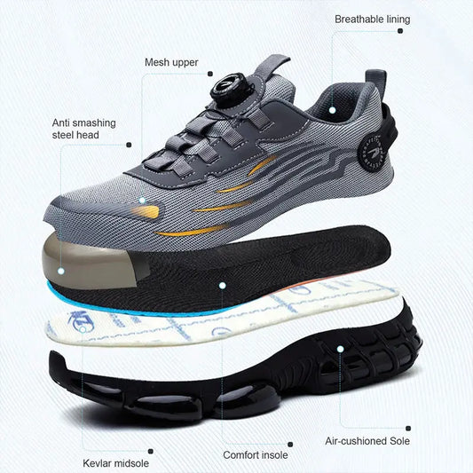 Men's Safety Work Shoes - Anti-Smash Anti-Puncture Protective Boots Aussiehomedecor