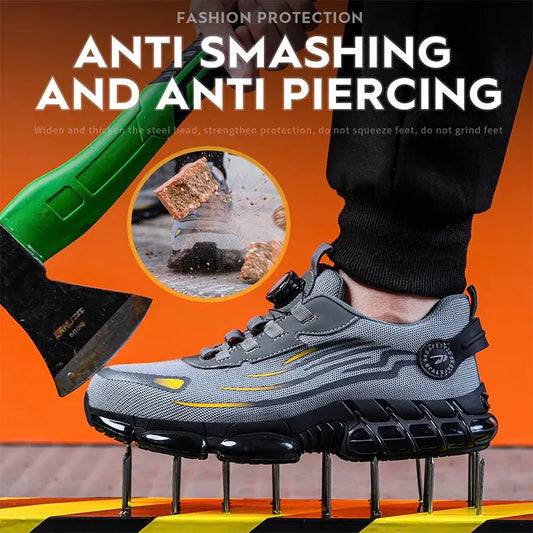 Men's Safety Work Shoes - Anti-Smash Anti-Puncture Protective Boots Aussiehomedecor