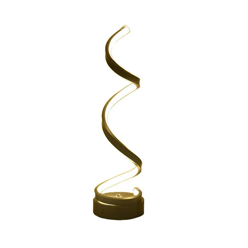 Modern Spiral Ribbon LED Table Lamp – Sleek Metal Design  | Warm White Light Aussiehomedecor