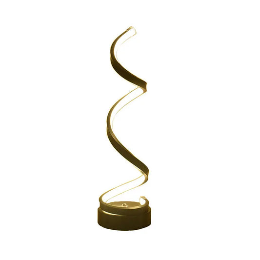 Modern Spiral Ribbon LED Table Lamp – Sleek Metal Design  | Warm White Light Aussiehomedecor