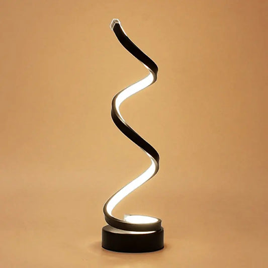 Modern Spiral Ribbon LED Table Lamp – Sleek Metal Design  | Warm White Light Aussiehomedecor