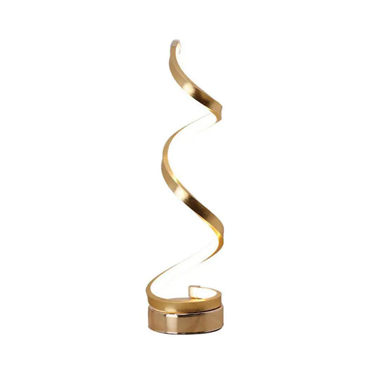 Modern Spiral Ribbon LED Table Lamp – Sleek Metal Design  | Warm White Light Aussiehomedecor