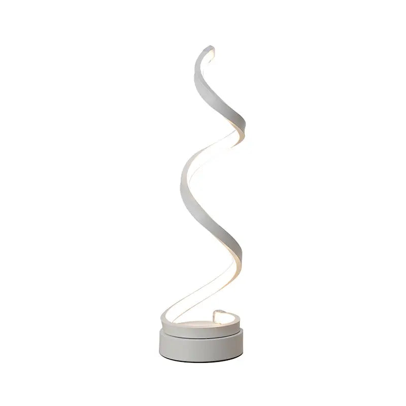 Modern Spiral Ribbon LED Table Lamp – Sleek Metal Design  | Warm White Light Aussiehomedecor