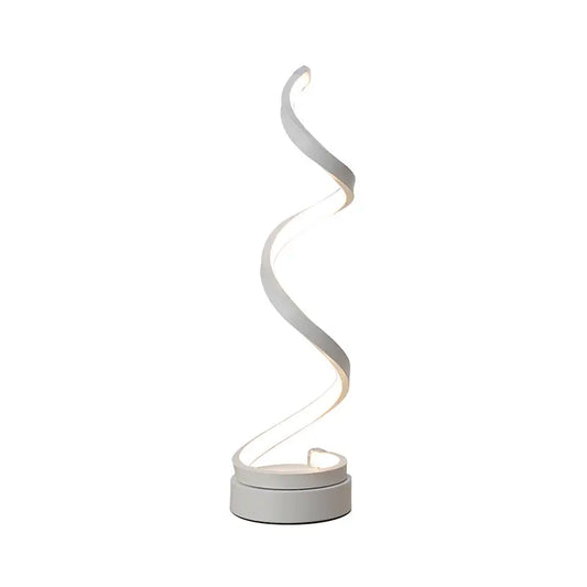 Modern Spiral Ribbon LED Table Lamp – Sleek Metal Design  | Warm White Light Aussiehomedecor