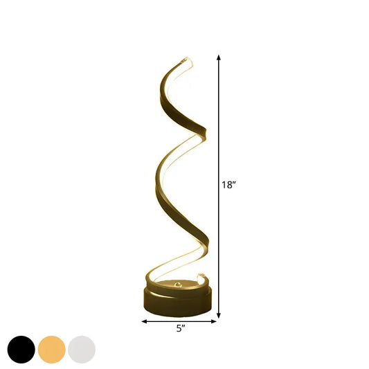 Modern Spiral Ribbon LED Table Lamp – Sleek Metal Design  | Warm White Light Aussiehomedecor