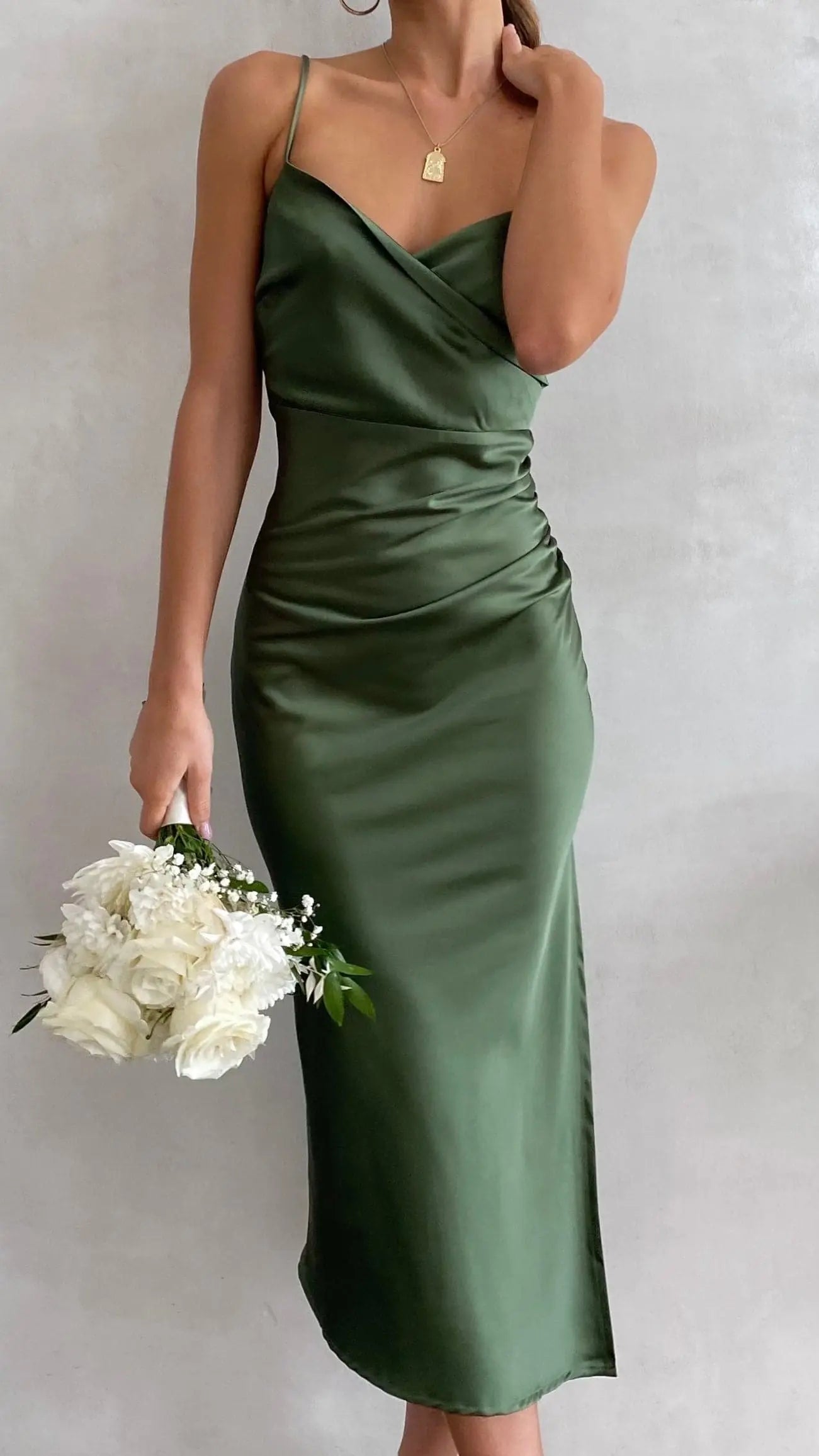 Monte Midi Dress - Olive Aussiehomedecor