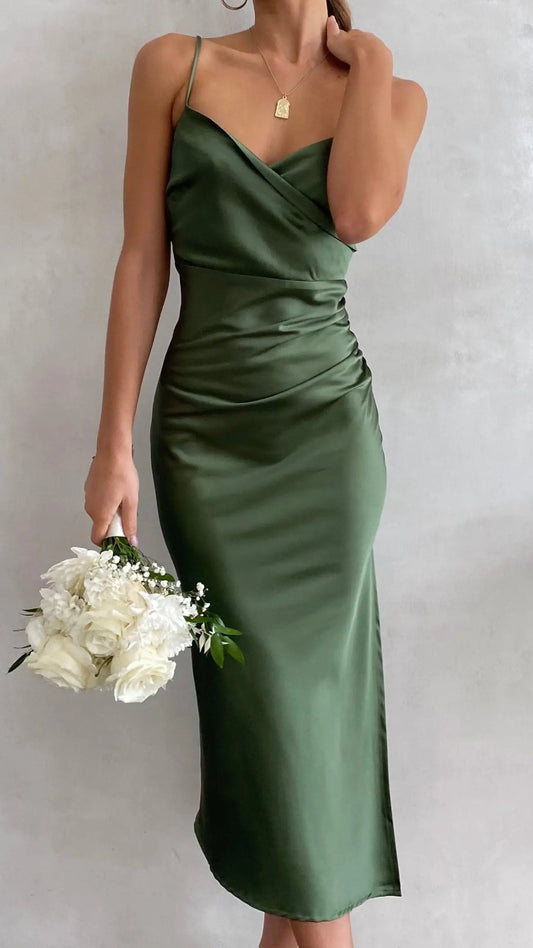 Monte Midi Dress - Olive Aussiehomedecor