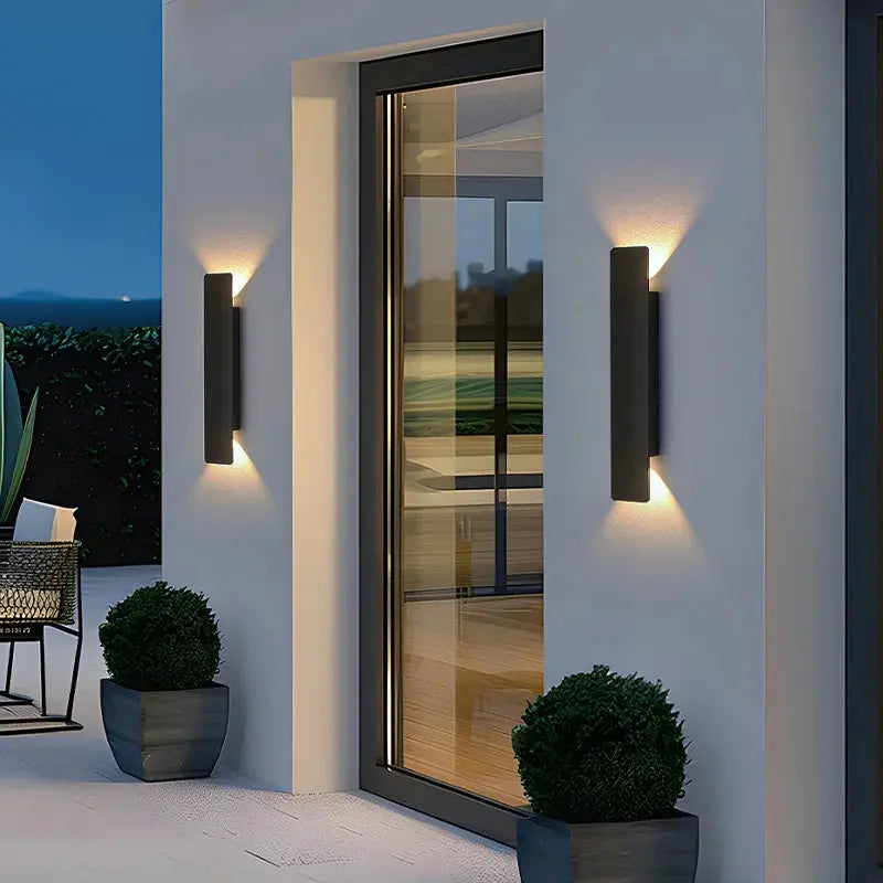 Outdoor Waterproof Wall Lamps Strip Aluminum Wall Lights 18W LED Black Wall Lamp Bedroom Exterior Outdoor Lighting Fixtures Aussiehomedecor