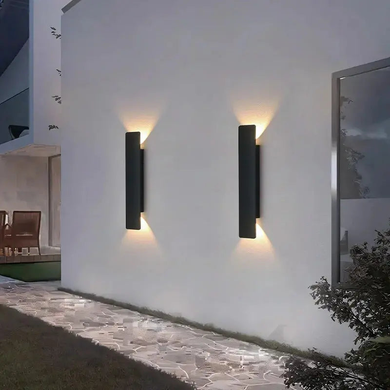 Outdoor Waterproof Wall Lamps Strip Aluminum Wall Lights 18W LED Black Wall Lamp Bedroom Exterior Outdoor Lighting Fixtures Aussiehomedecor