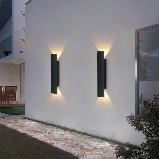 Outdoor Waterproof Wall Lamps Strip Aluminum Wall Lights 18W LED Black Wall Lamp Bedroom Exterior Outdoor Lighting Fixtures Aussiehomedecor