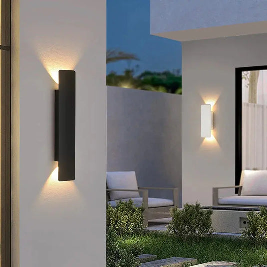 Outdoor Waterproof Wall Lamps Strip Aluminum Wall Lights 18W LED Black Wall Lamp Bedroom Exterior Outdoor Lighting Fixtures Aussiehomedecor