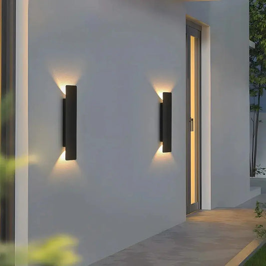 Outdoor Waterproof Wall Lamps Strip Aluminum Wall Lights 18W LED Black Wall Lamp Bedroom Exterior Outdoor Lighting Fixtures Aussiehomedecor