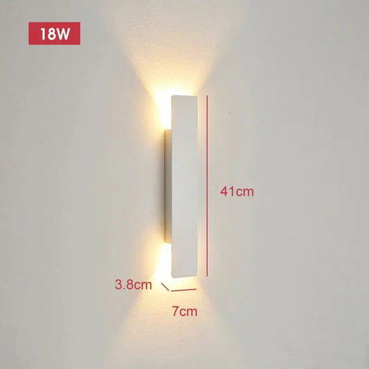 Outdoor Waterproof Wall Lamps Strip Aluminum Wall Lights 18W LED Black Wall Lamp Bedroom Exterior Outdoor Lighting Fixtures Aussiehomedecor
