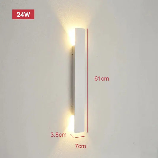 Outdoor Waterproof Wall Lamps Strip Aluminum Wall Lights 18W LED Black Wall Lamp Bedroom Exterior Outdoor Lighting Fixtures Aussiehomedecor