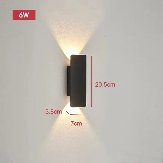 Outdoor Waterproof Wall Lamps Strip Aluminum Wall Lights 18W LED Black Wall Lamp Bedroom Exterior Outdoor Lighting Fixtures Aussiehomedecor