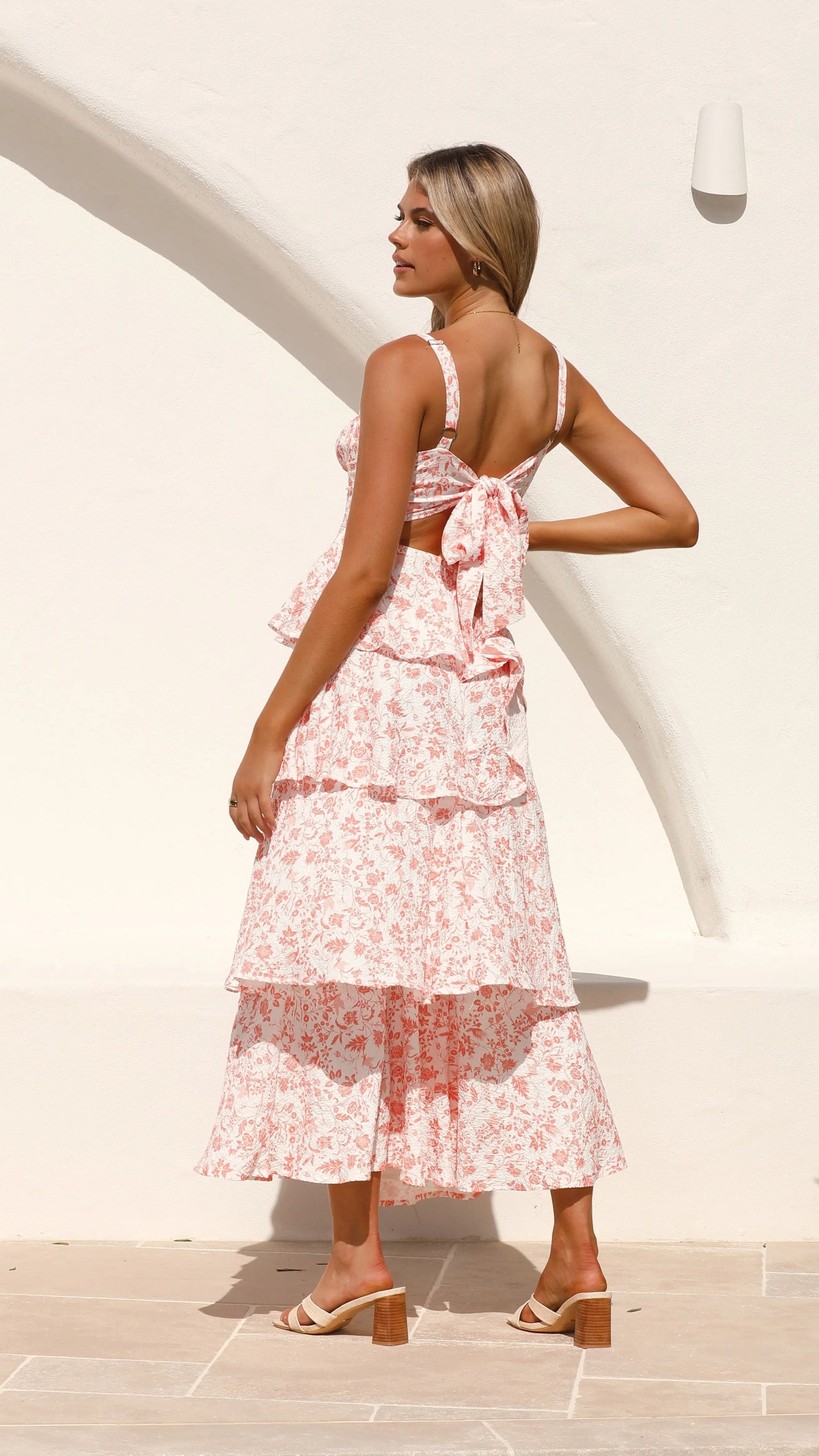 Page Maxi Dress - Peach Floral Aussiehomedecor